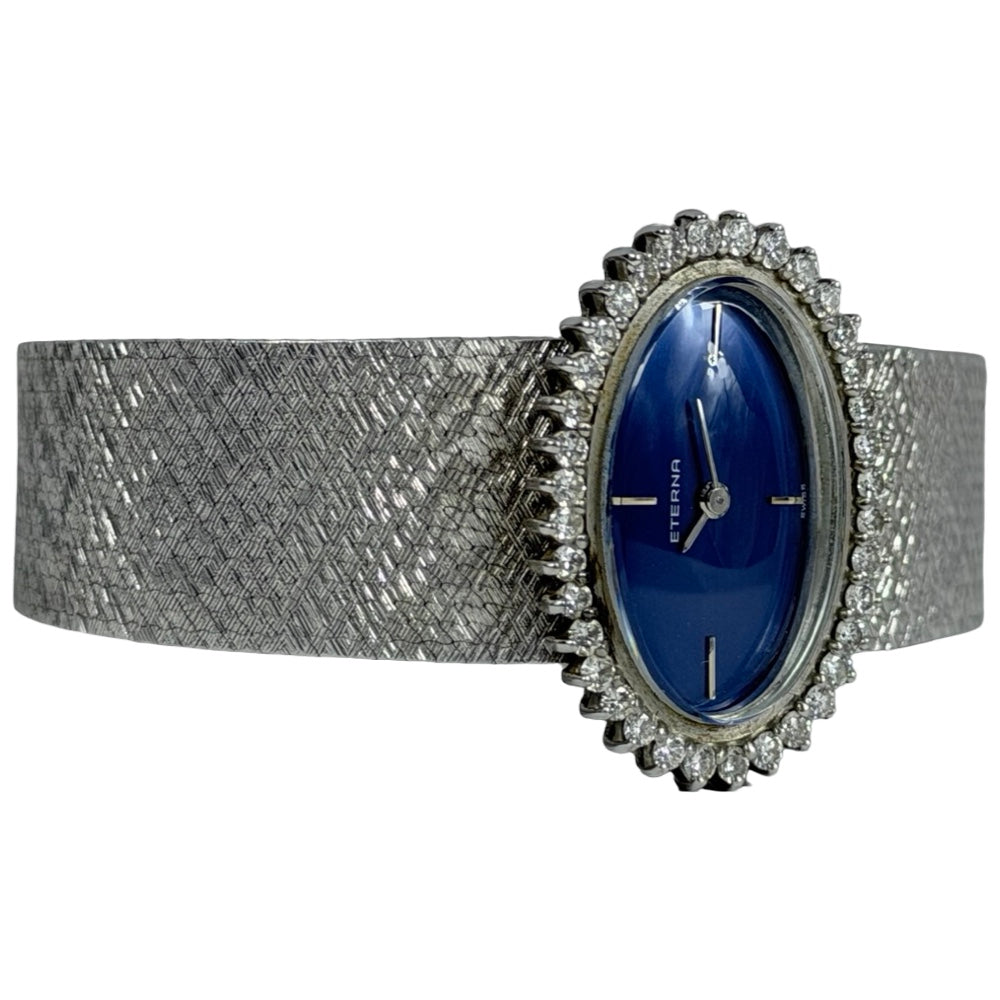 Eterna 18K Weissgold mit Diamanten Damenuhr