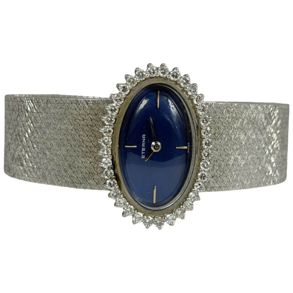Eterna 18K Weissgold mit Diamanten Damenuhr