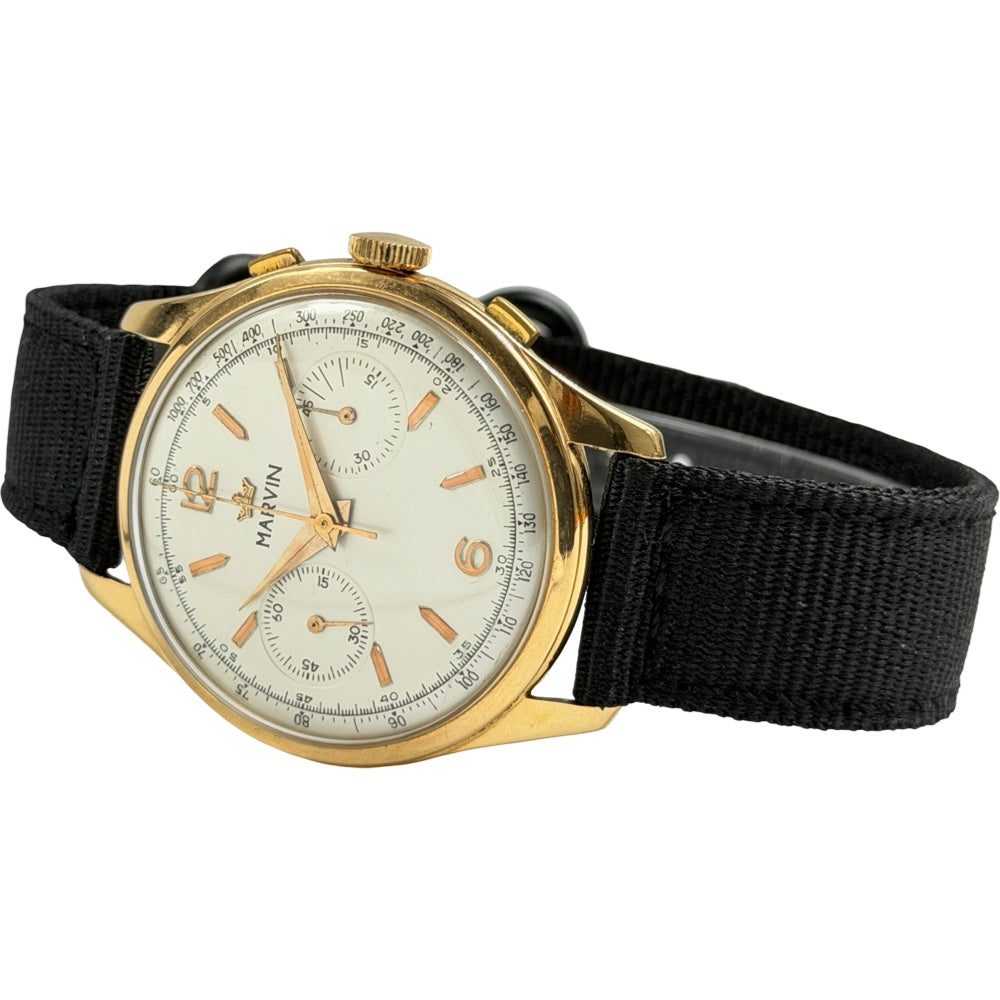 Marvin Handaufzug Chronograph Vintage Gold