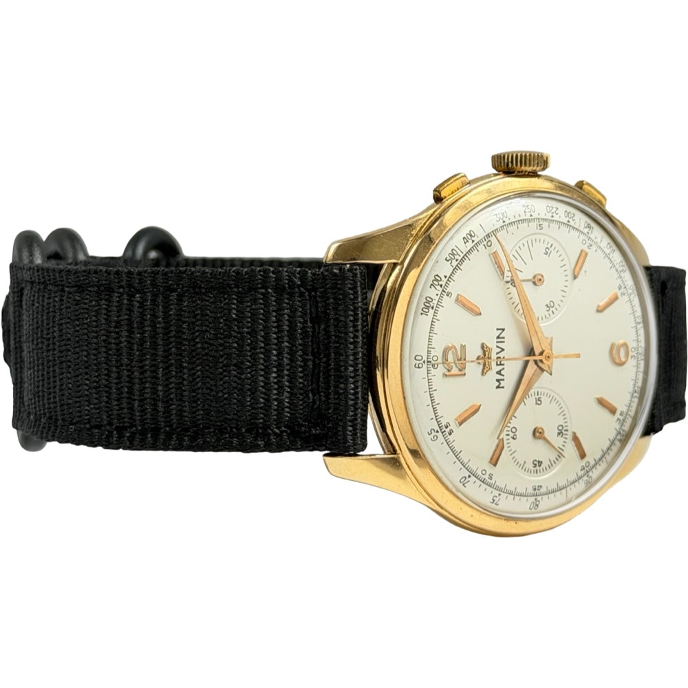 Marvin Handaufzug Chronograph Vintage Gold