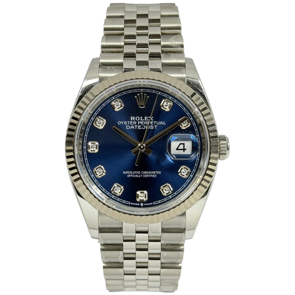 Rolex Datejust 36 Blau mit Diamanten - 126234 auf Stargold.ch erhältlich.