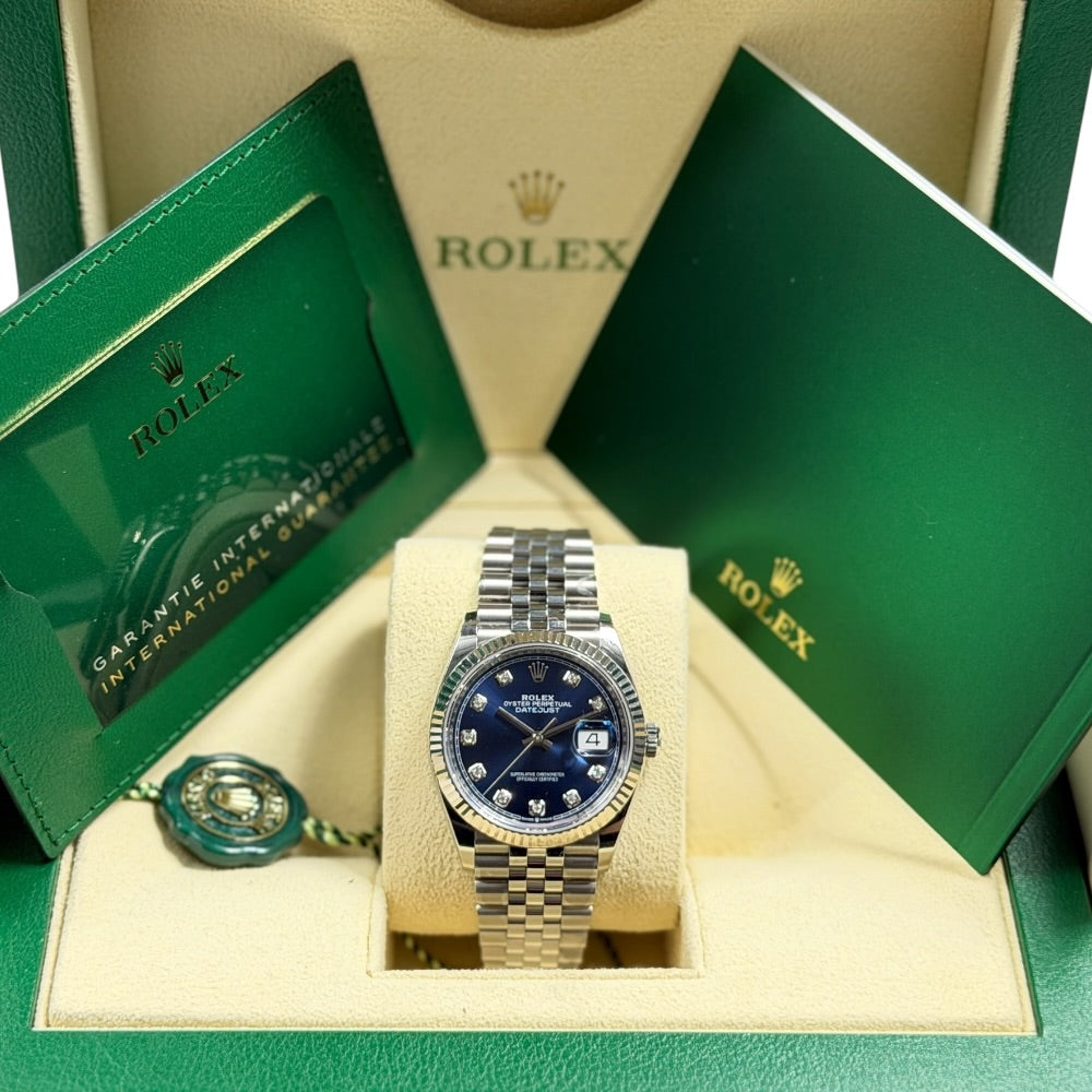 Rolex Datejust 36 Blau mit Diamanten - 126234