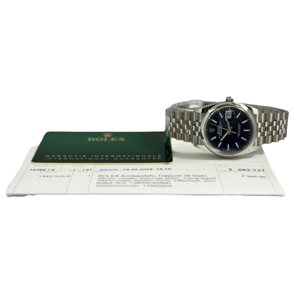 Rolex Datejust 36 Blue Fluted Motif - 126200
