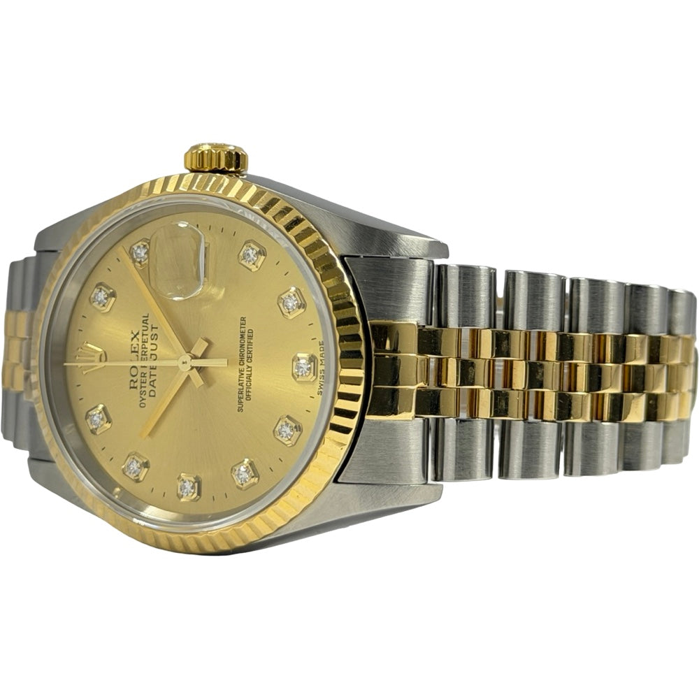 Rolex Datejust 36 Champagne mit Diamanten - 16233