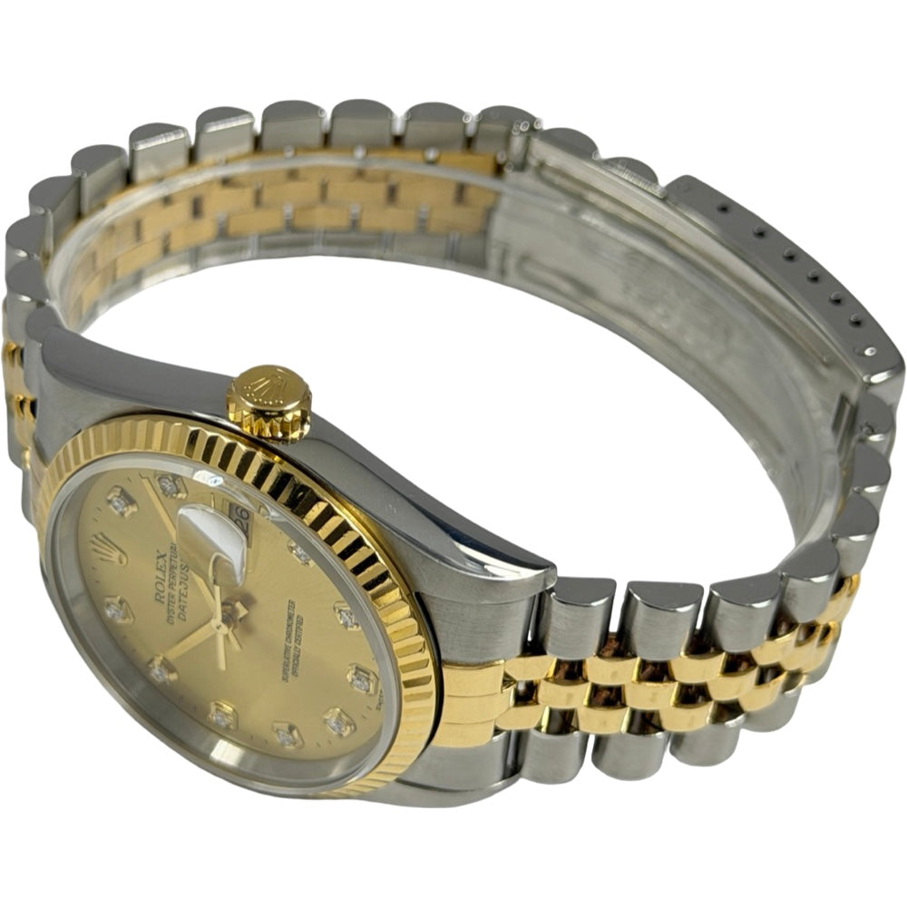 Rolex Datejust 36 Champagne mit Diamanten - 16233