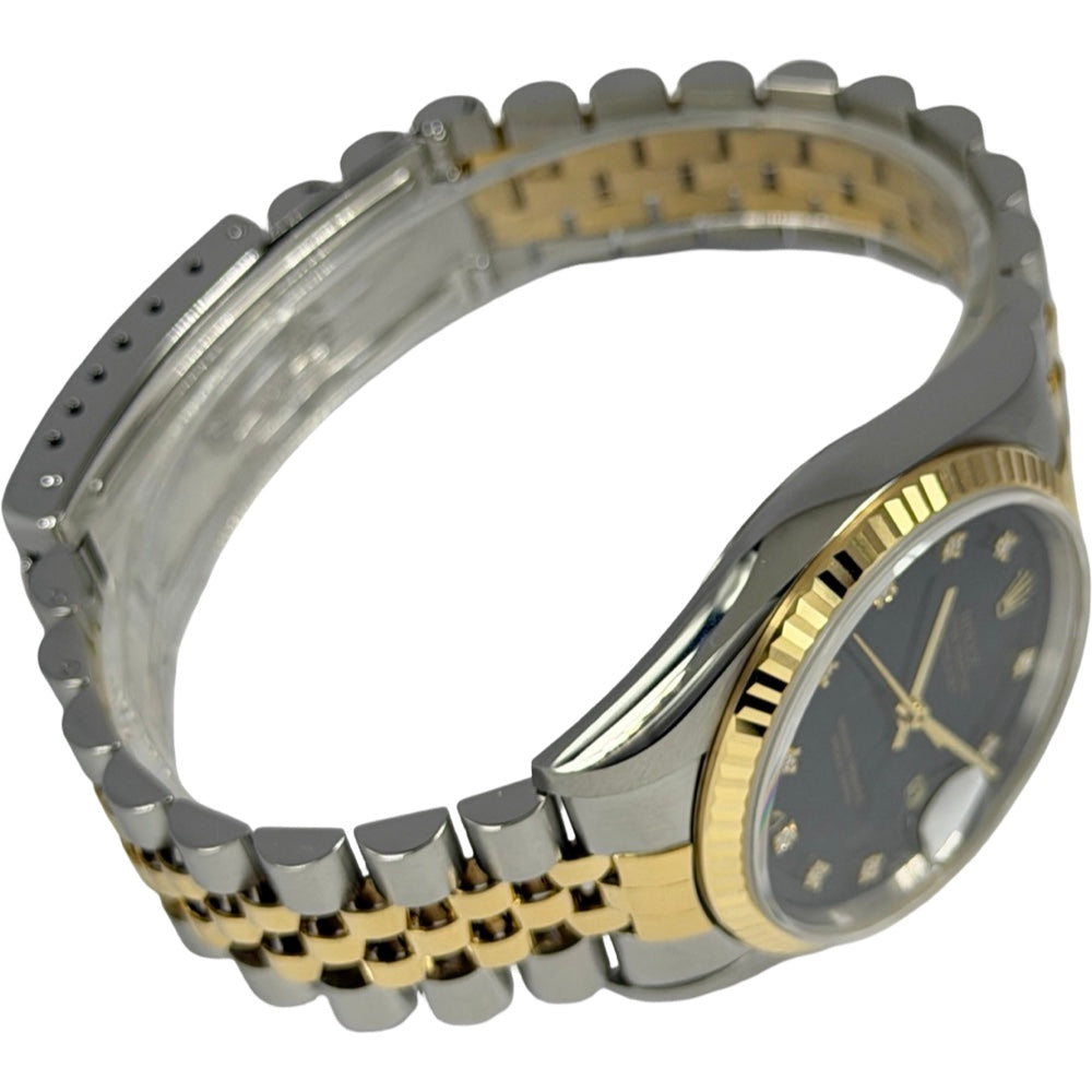 Rolex Datejust 36 schwarz mit Diamanten - 16233