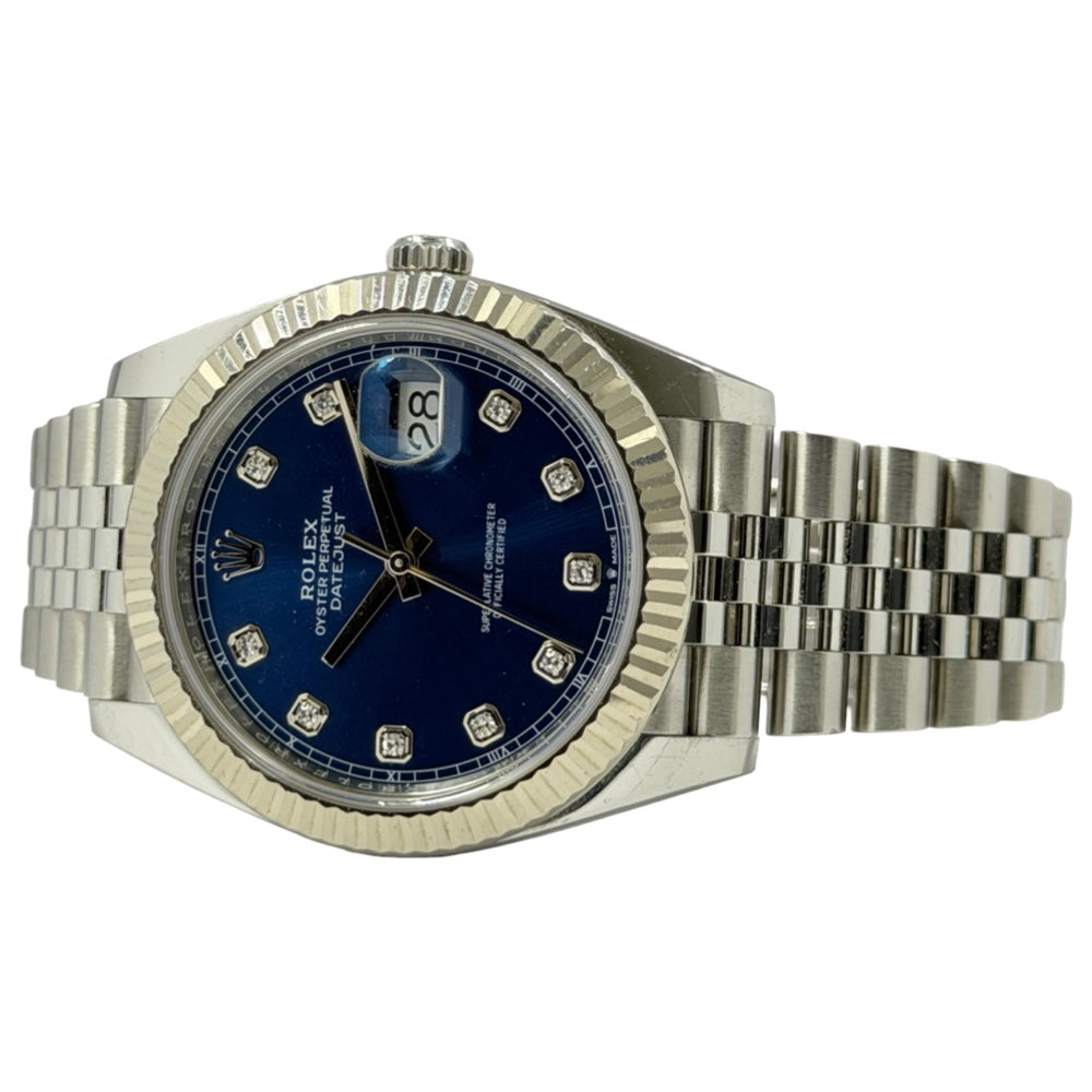Rolex Datejust 41 Blau mit Diamond - 126334