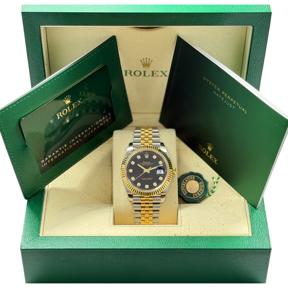 Rolex Datejust 41 Schwarz mit Diamanten - 126333