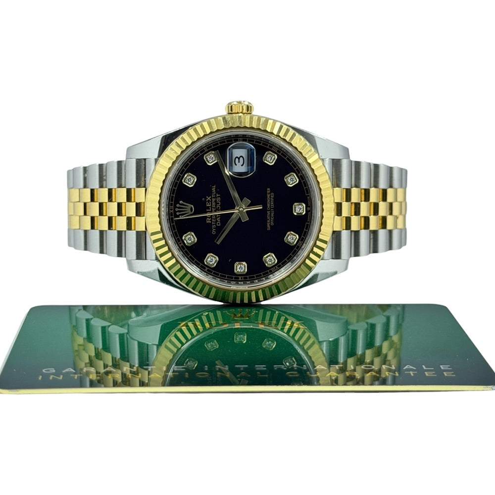 Rolex Datejust 41 Schwarz mit Diamanten - 126333