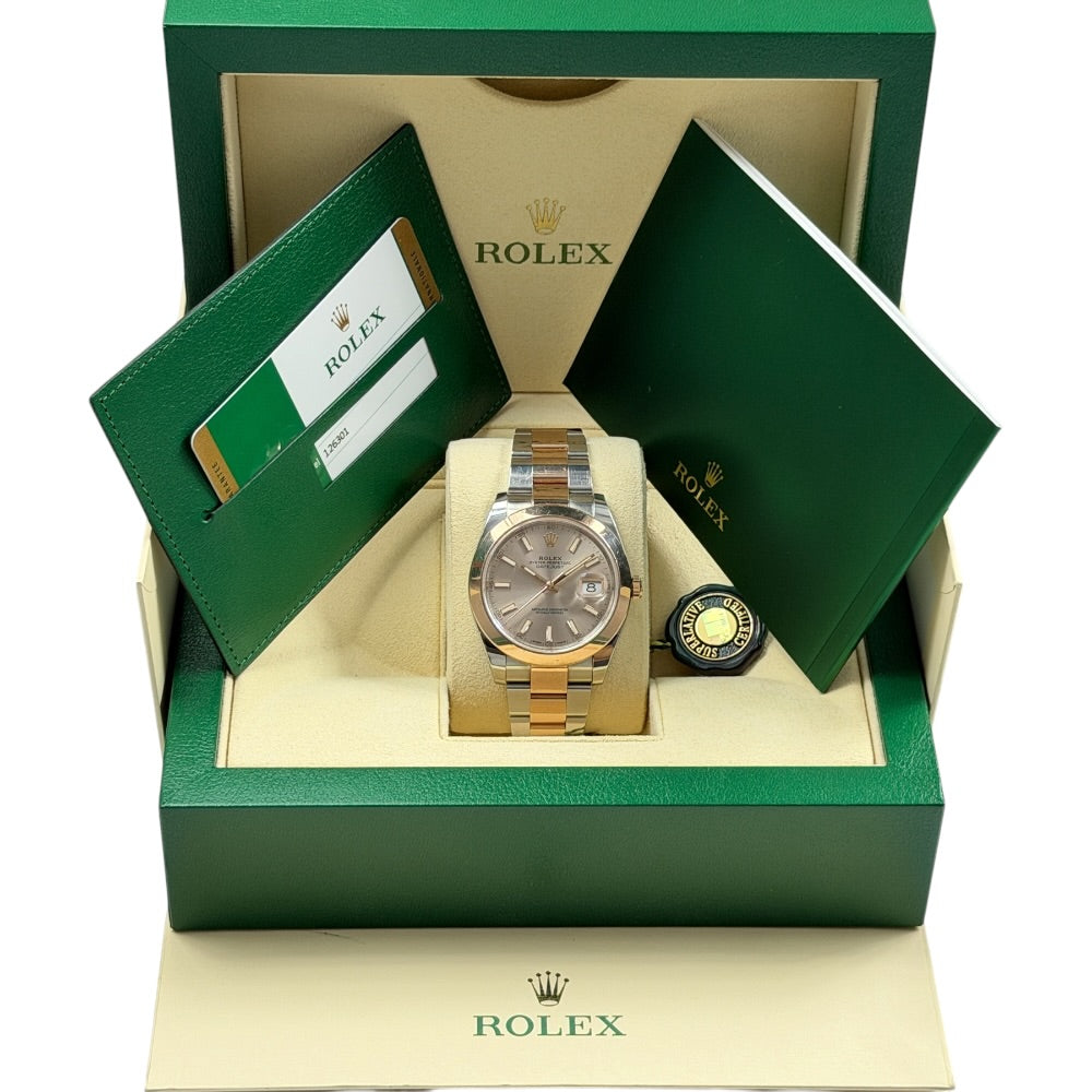 Rolex Datejust 41 Sundust Dial 18K Rosegold/Stahl - 126301
