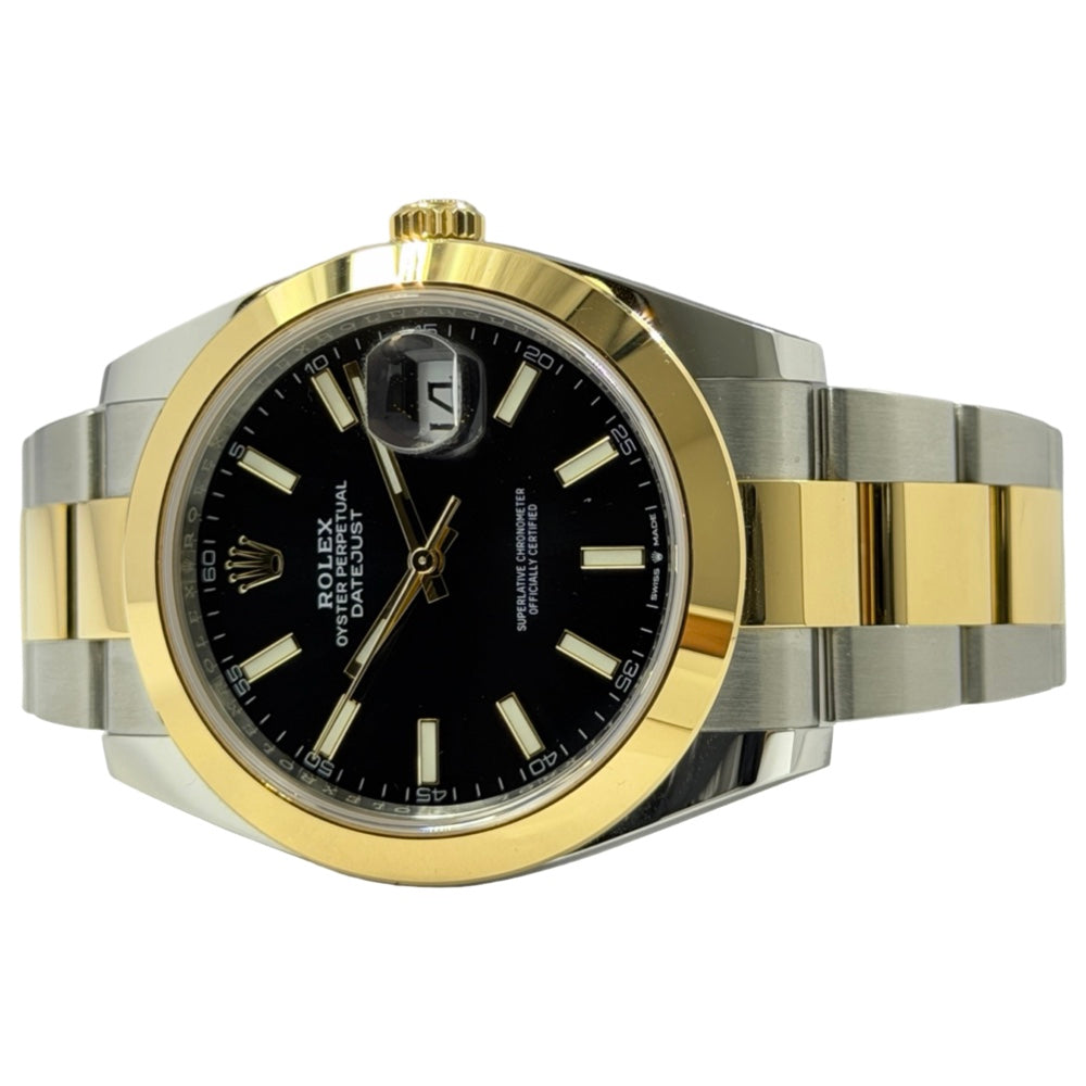 Rolex Datejust 41 black Dial 18K Gold/Stahl - 126303
