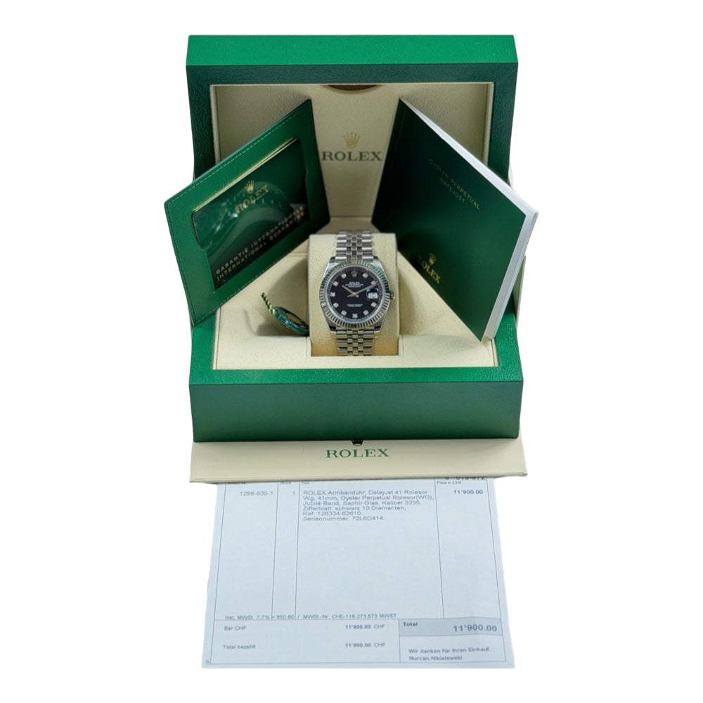 Rolex Datejust 41 mit Diamanten - 126334