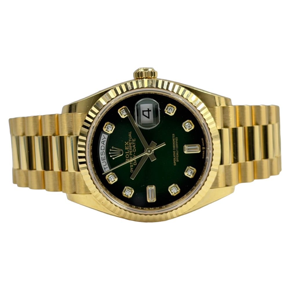 Rolex Day-Date 36 Ombre Green Diamond Dial - 128238