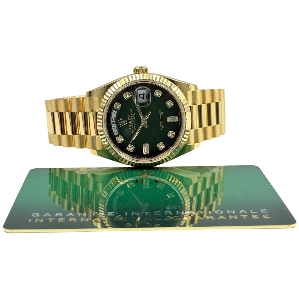 Rolex Day-Date 36 Ombre Green Diamond Dial - 128238