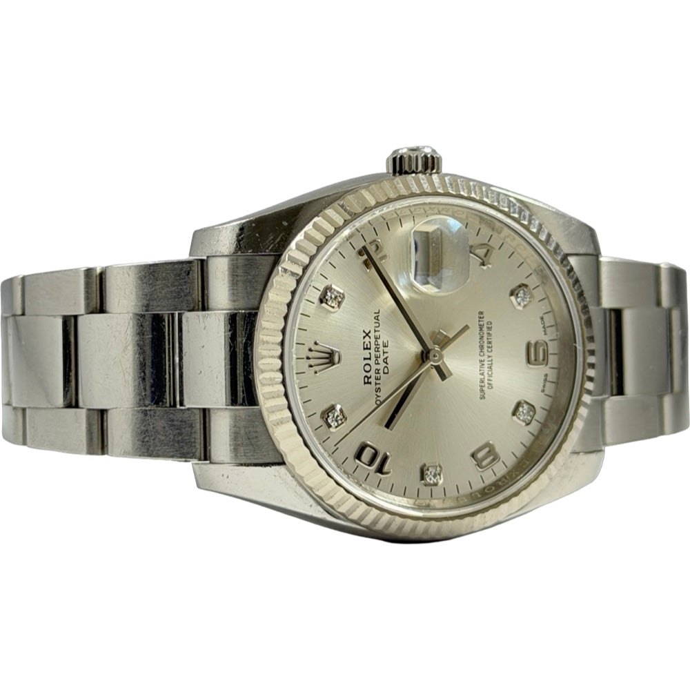 Rolex Oyster Perpetual Date mit Diamanten - 115234