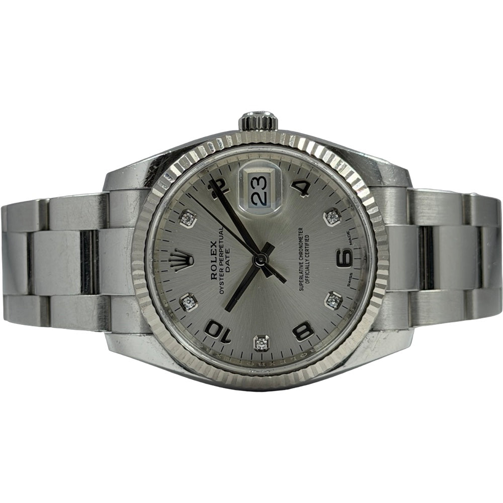 Rolex Oyster Perpetual Date mit Diamanten - 115234