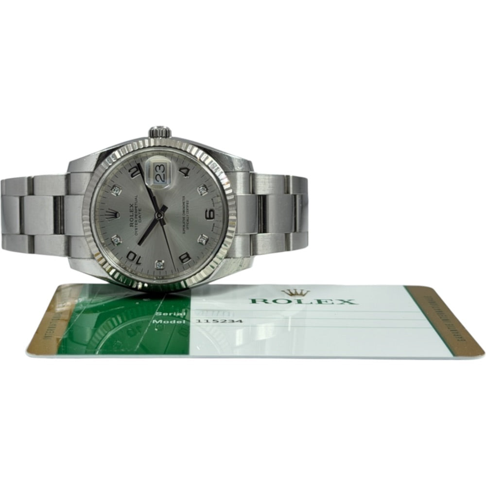 Rolex Oyster Perpetual Date mit Diamanten - 115234