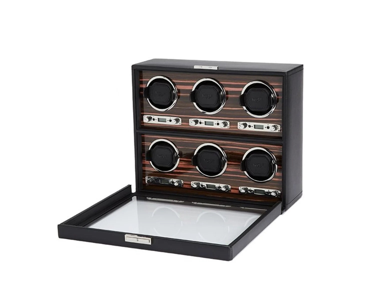 Uhrenbeweger Roadster Watch Winder für 6 Armbanduhren auf Stargold.ch erhältlich.