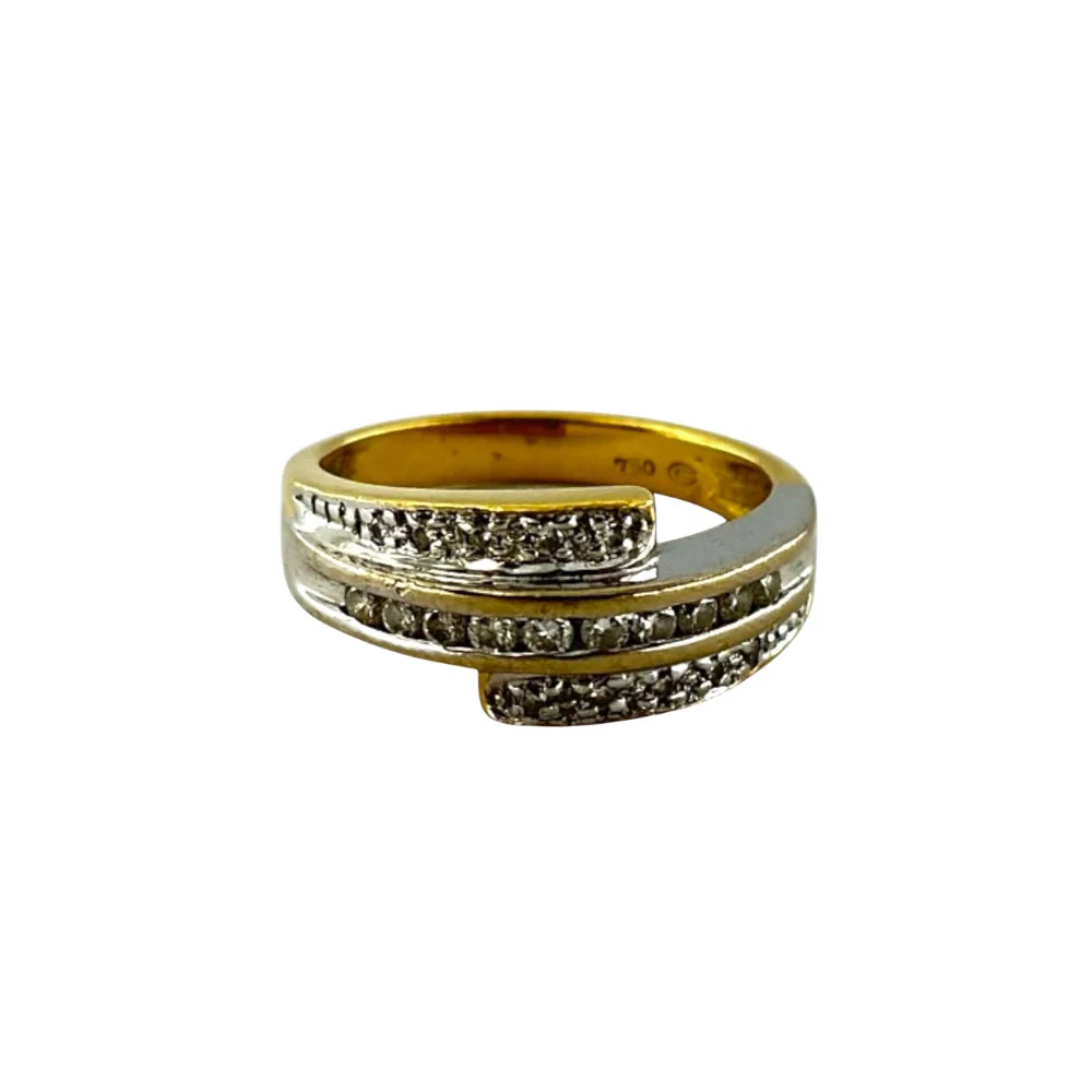 Ring 18K Gelb-und Weissgold mit Diamanten