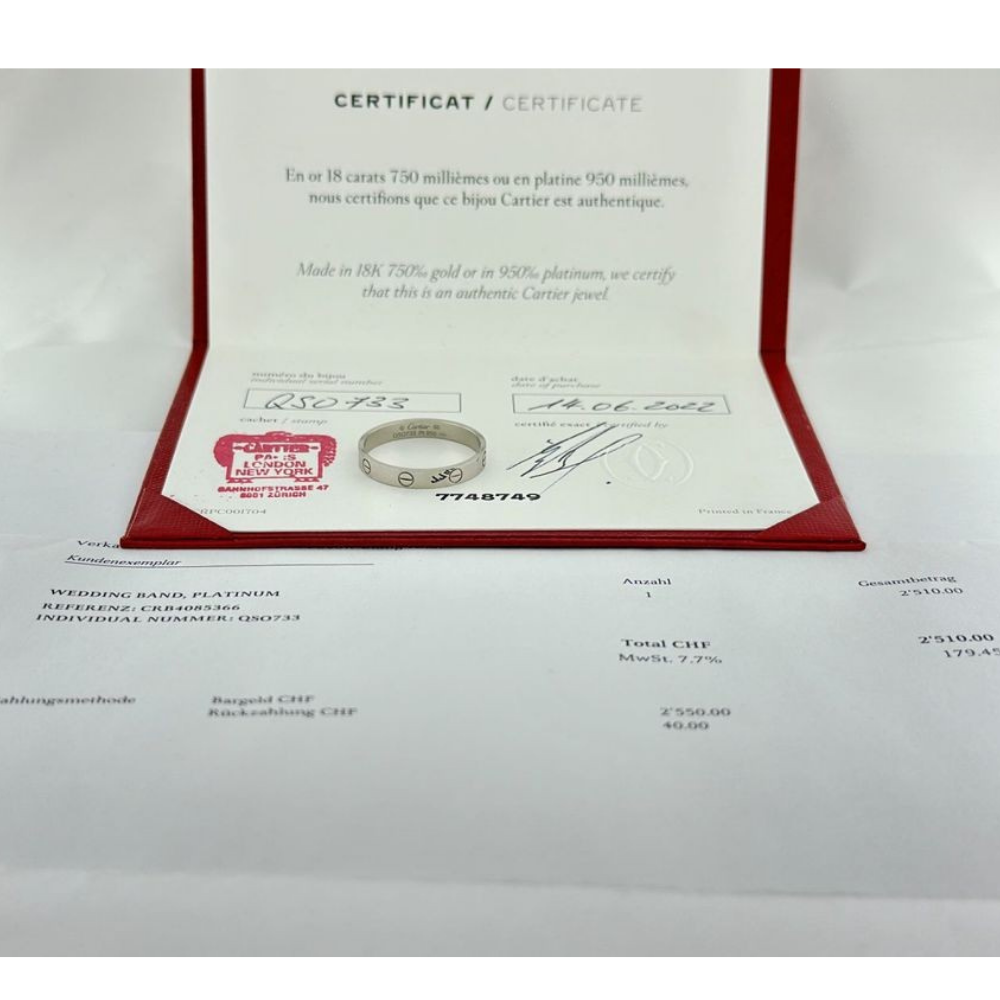 Cartier Love Ring aus 950er Platin - QSO733