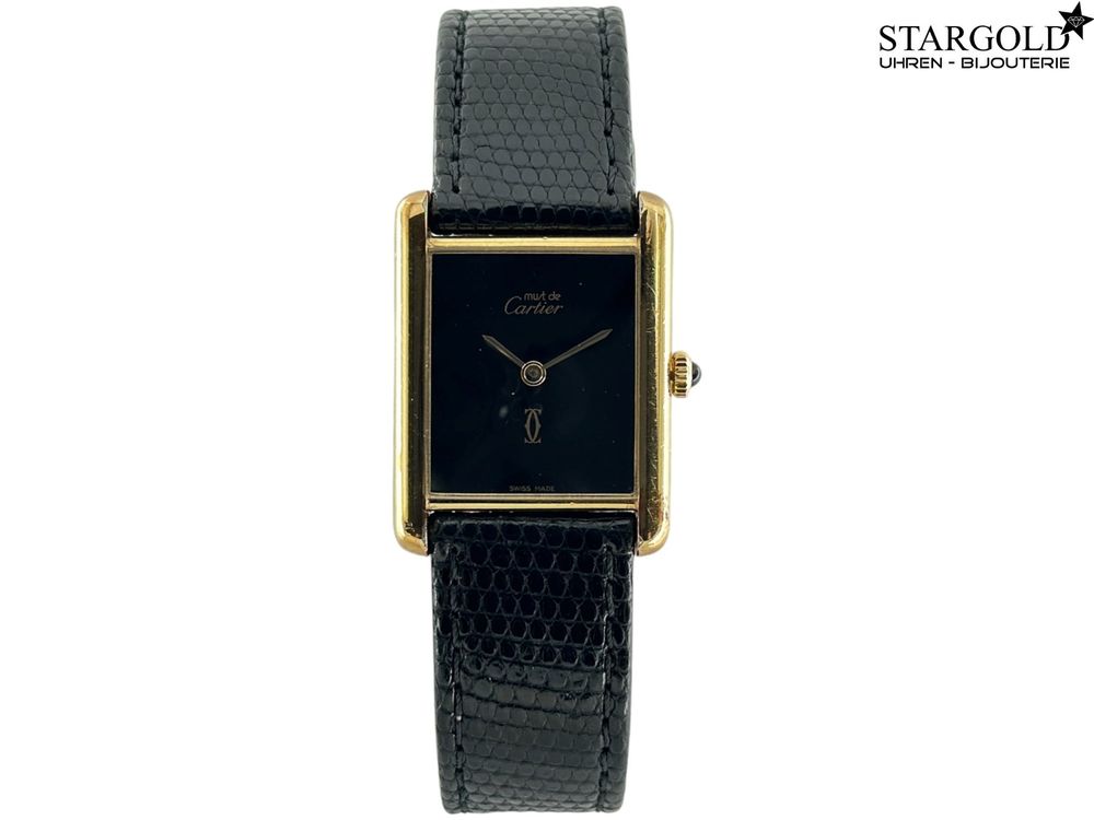 Cartier Tank Plain Onyx Zifferblatt Large