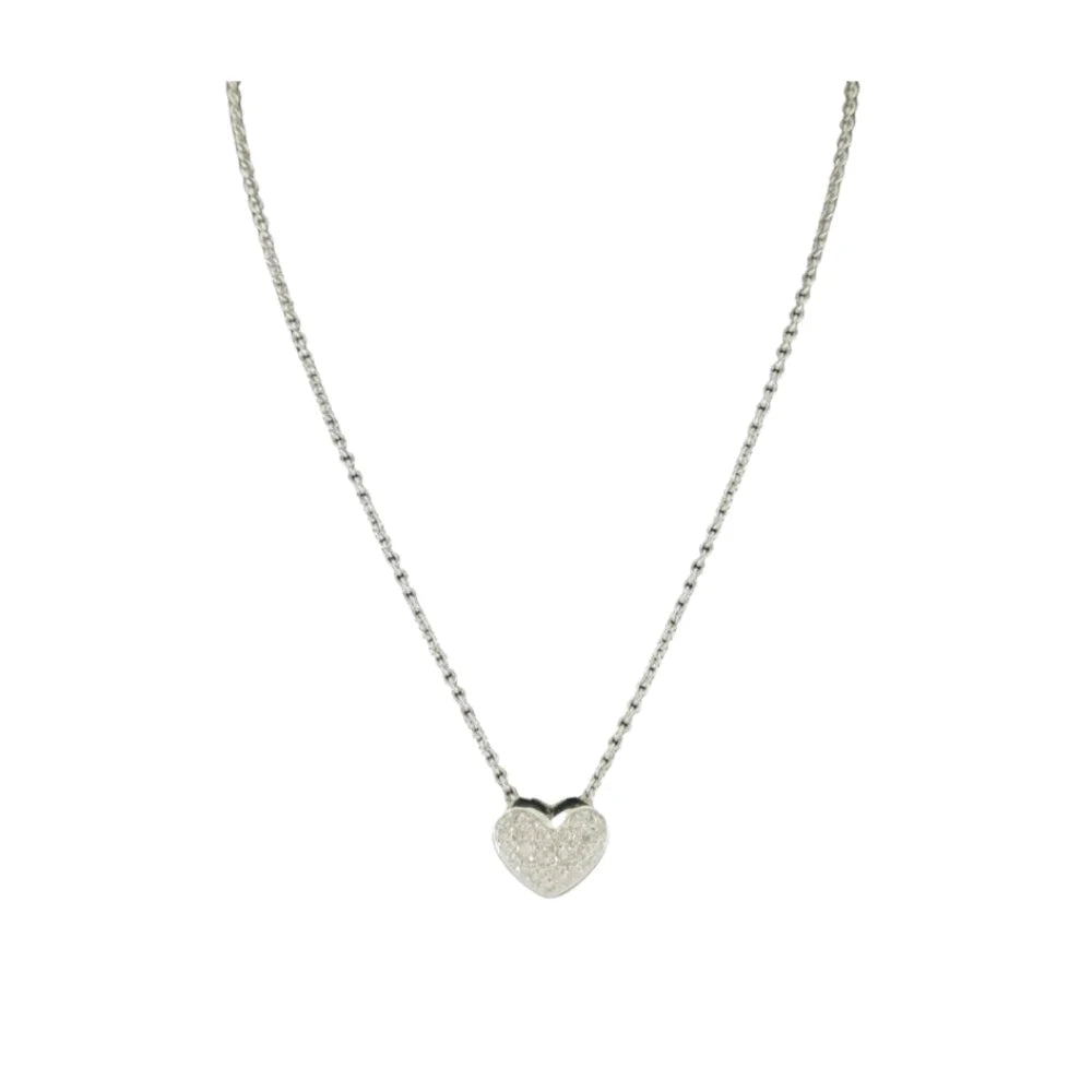 Herz-Kette 18K Weissgold 750 mit Brillanten