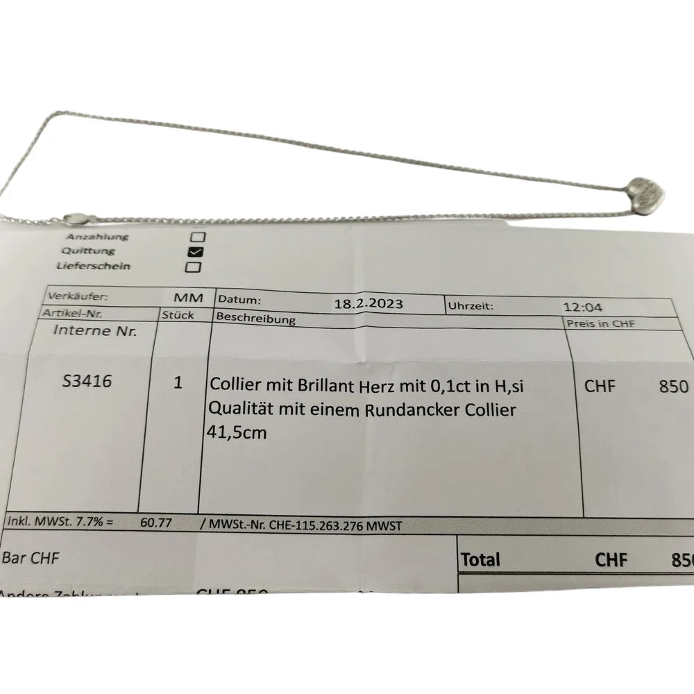 Herz-Kette 18K Weissgold 750 mit Brillanten