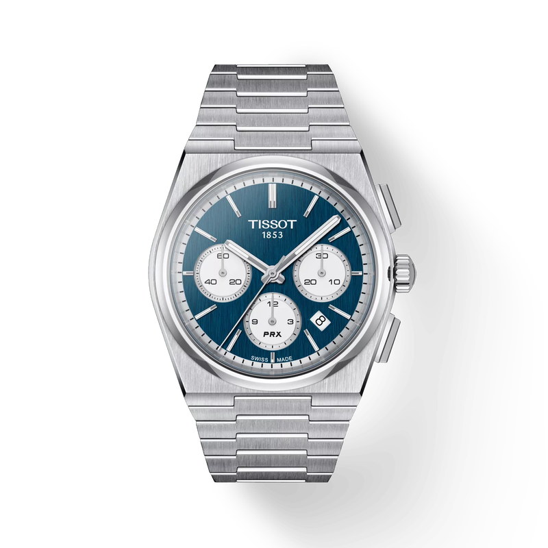 Tissot PRX Automatik Chronograph Blau auf Stargold.ch erhältlich.
