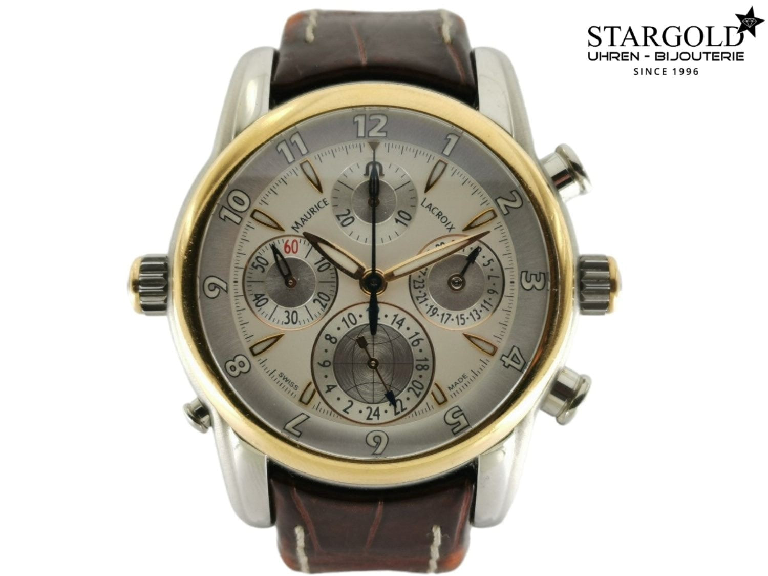 Maurice Lacroix Masterpiece Chrono Globe steel/gold