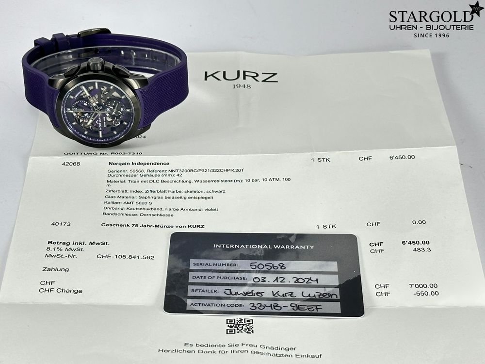 Norqain Independence Skeleton Chrono - NNT3200C/P320