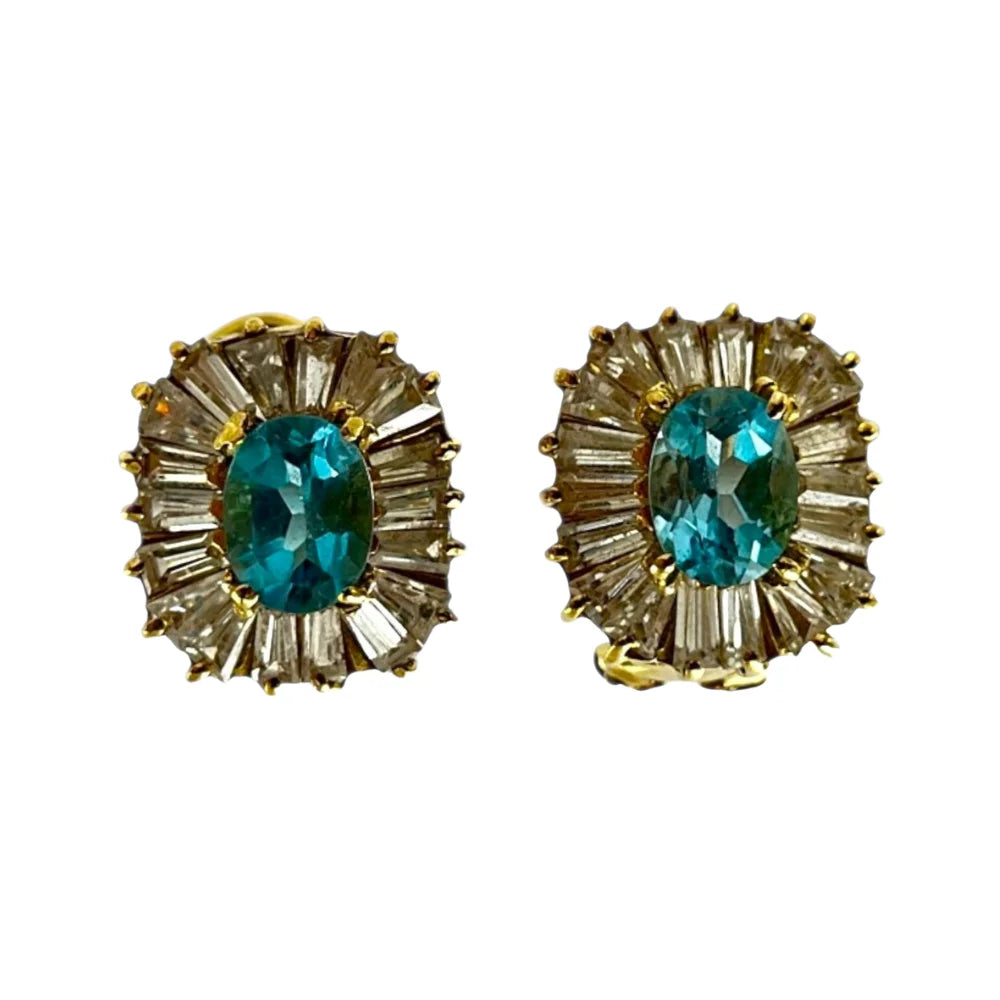 Ohrring 14K Gelbgold & Zirkonia-Steine