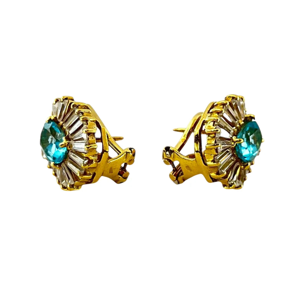 Ohrring 14K Gelbgold & Zirkonia-Steine