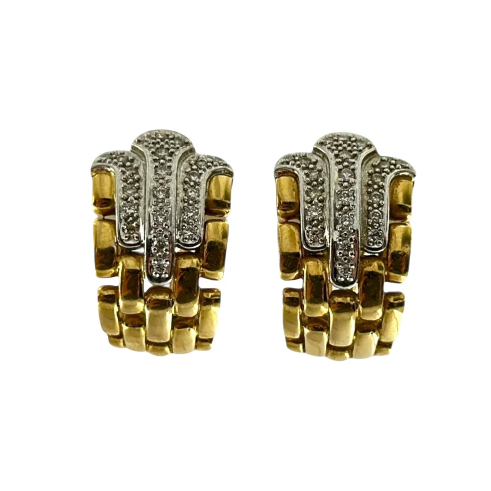 Clip-Ohrring 18K Gelb-& Weissgold mit Diamanten