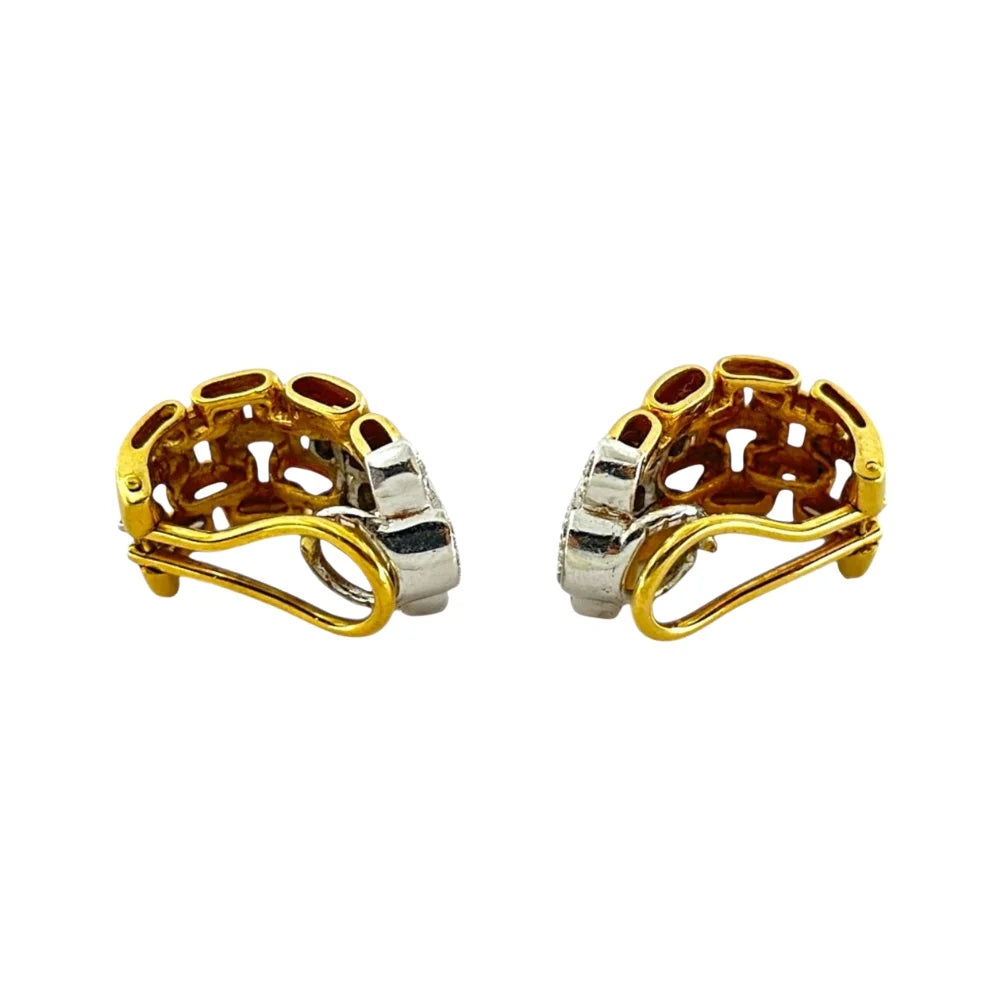 Clip-Ohrring 18K Gelb-& Weissgold mit Diamanten