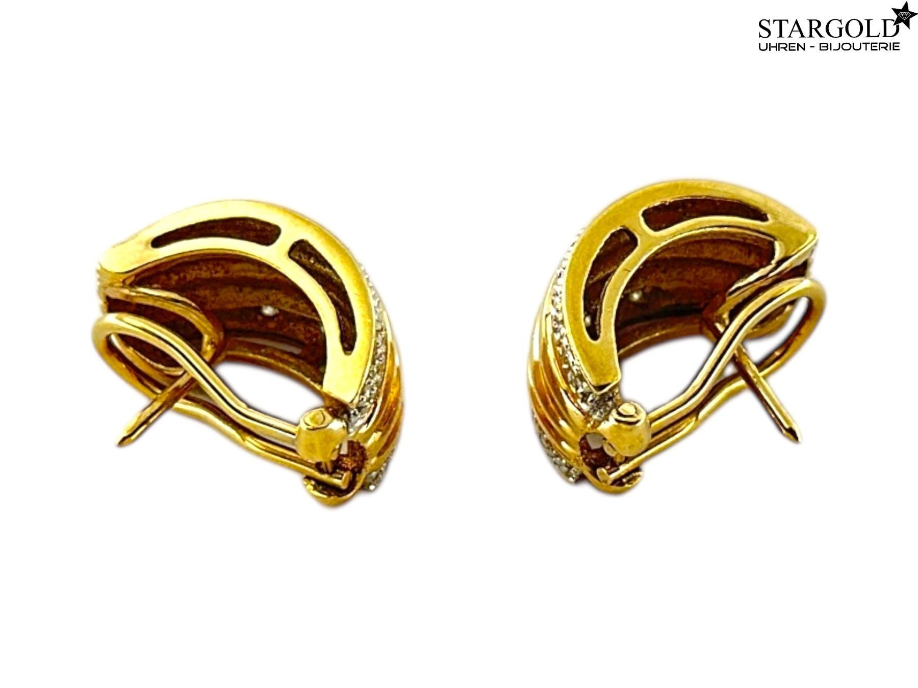 Ohrring 18K Gelbgold 750 mit Diamanten - Seite stargold.ch
