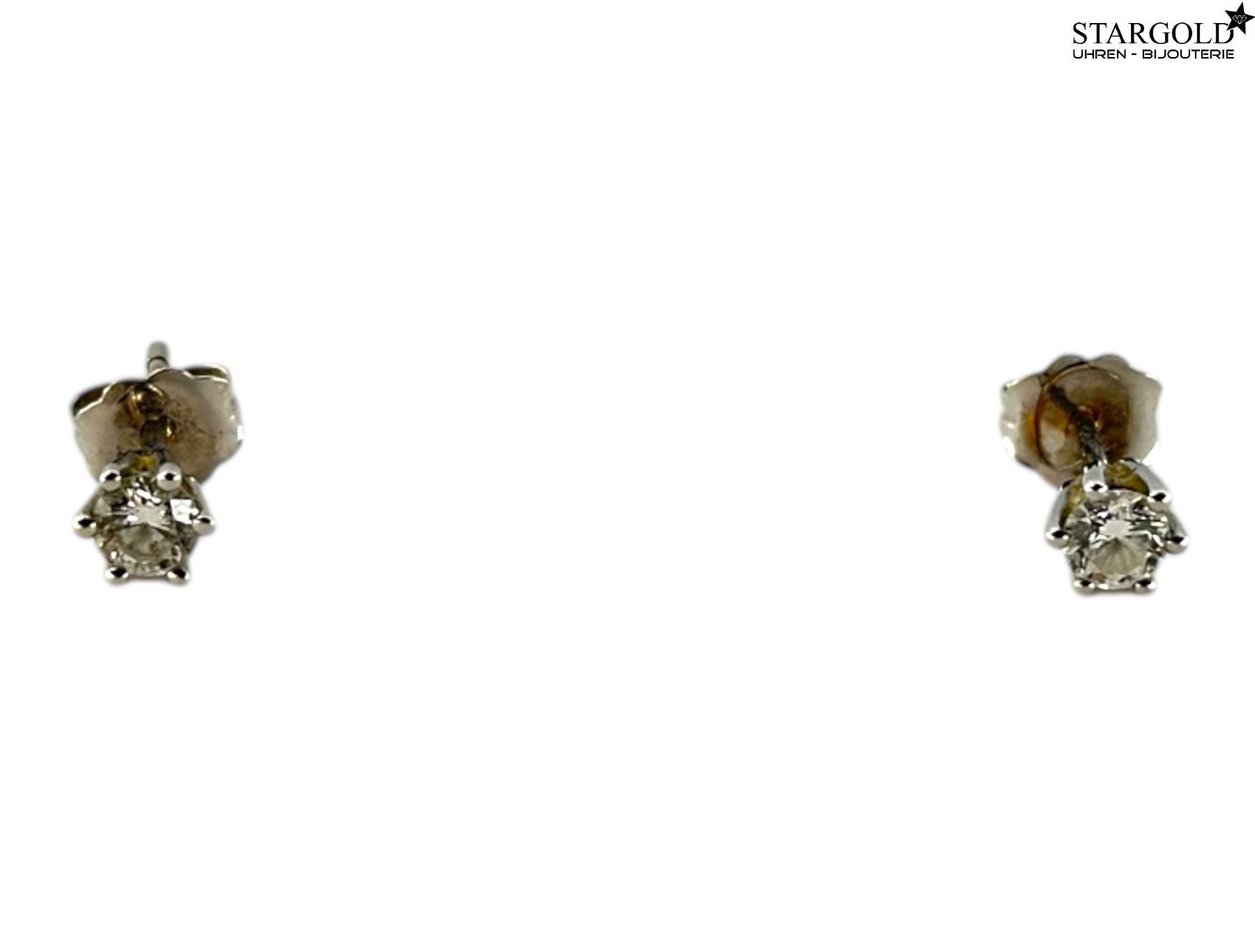 18K Weissgold 750 Ohrring mit Diamant