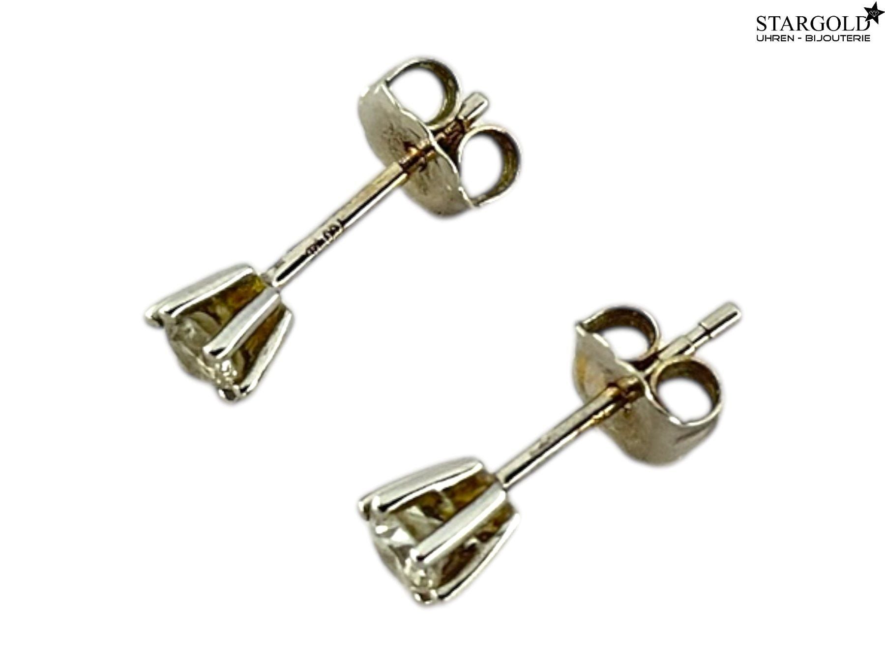 18K Weissgold 750 Ohrring mit Diamant