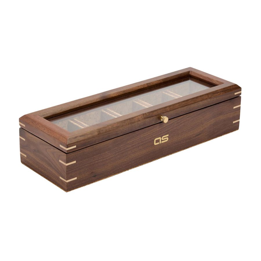 Wolf 1834 Analog Shift Flatiron II 5er Uhrenbox Walnuss