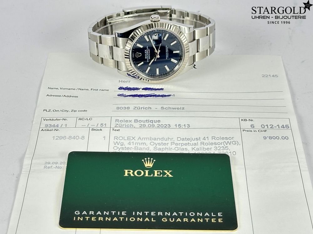 Rolex Datejust 41 blue - 126334 