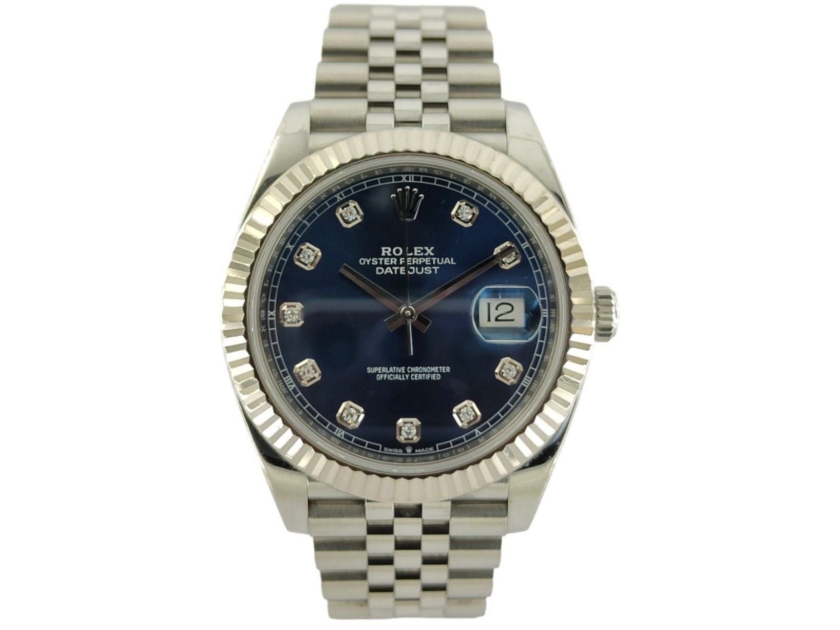 Rolex Datejust 41 Blau mit Diamanten - 126334