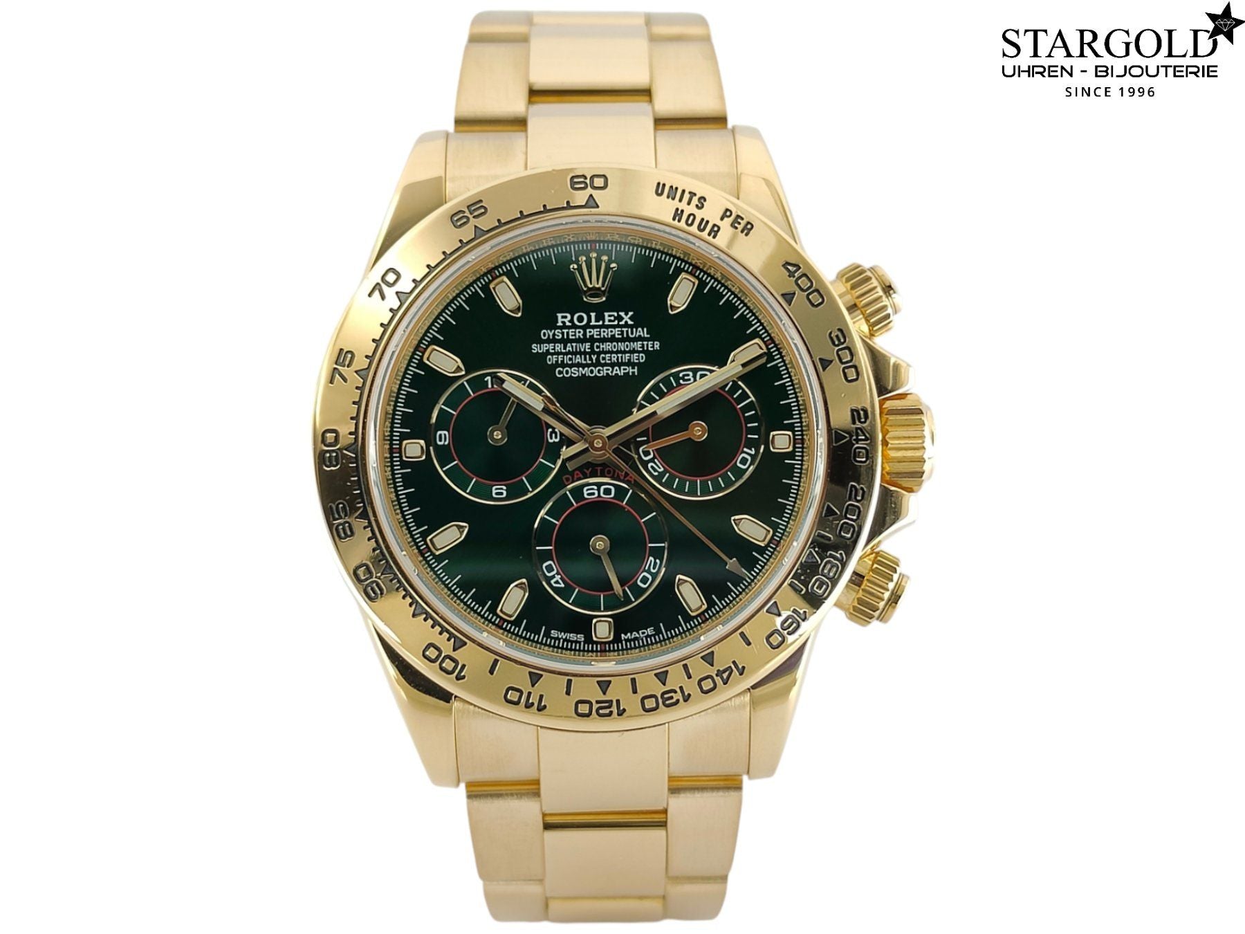 Rolex Daytona Gelbgold Grün Dial - 116508