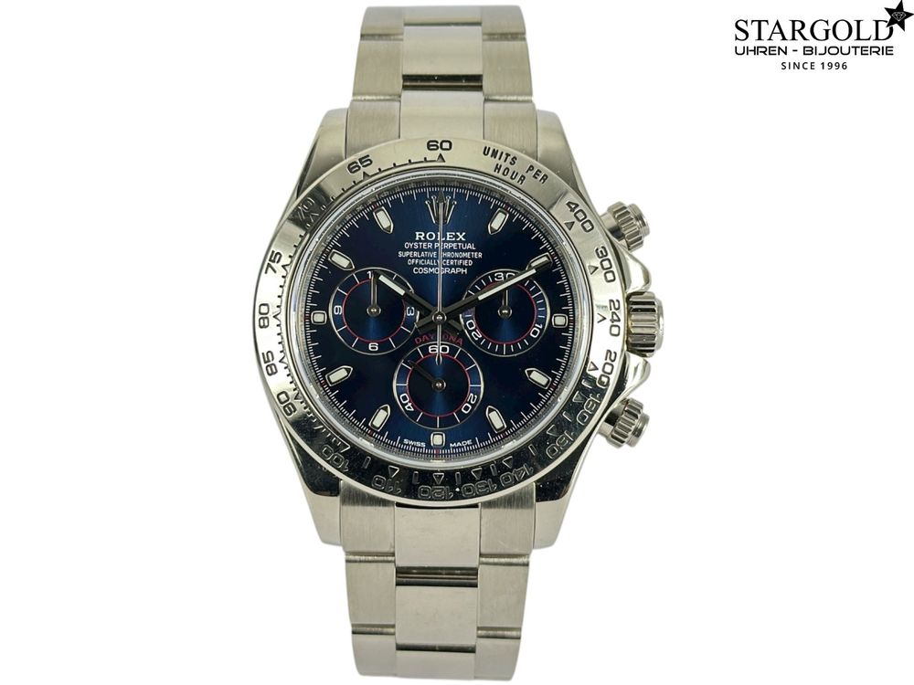 Rolex Daytona Weissgold blau - 116509 auf Stargold.ch erhältlich.