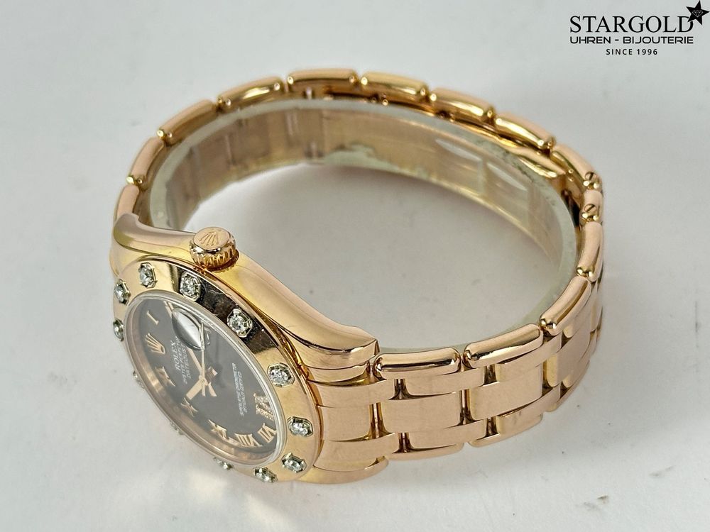 Rolex Lady-Datejust Pearlmaster 34mm 18k rose gold diamond 