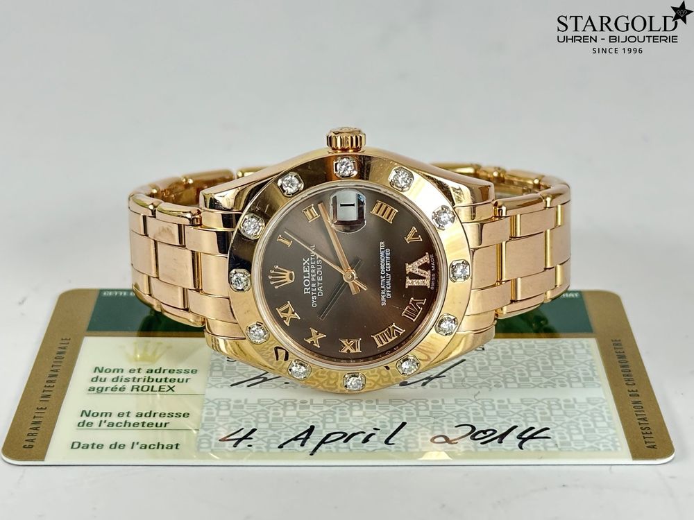 Rolex Lady-Datejust Pearlmaster 34mm 18k rose gold diamond 