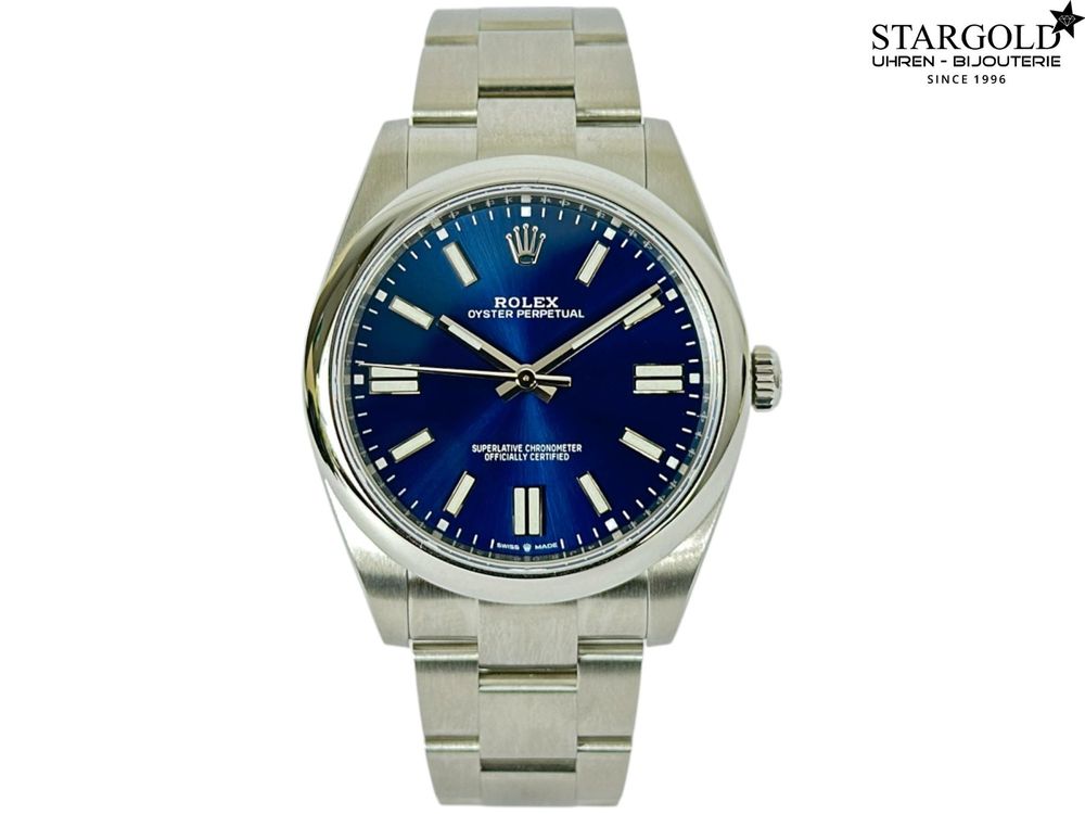 Rolex Oyster Perpetual Blau 41 - 124300 bei Stargold.ch erhältlich.