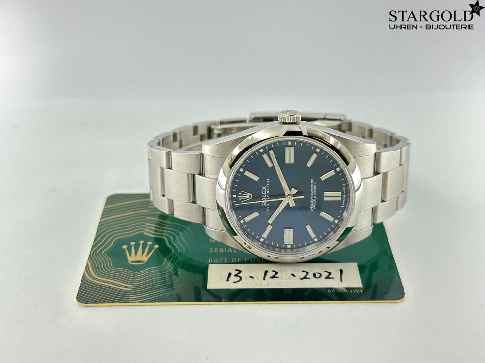 Rolex Oyster Perpetual Blau 41 - 124300