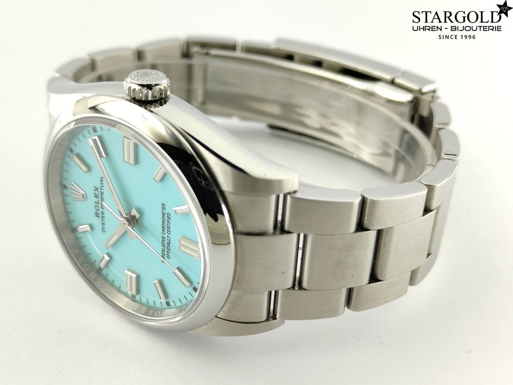 Rolex Oyster Perpetual Tiffany 36 126000 mit Box & Papieren