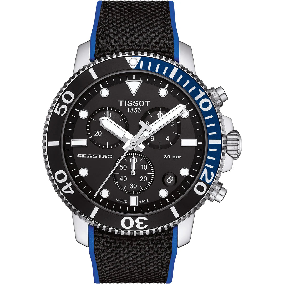 Tissot Seastar 1000 Quartz Chronograph Schwarz / Blau