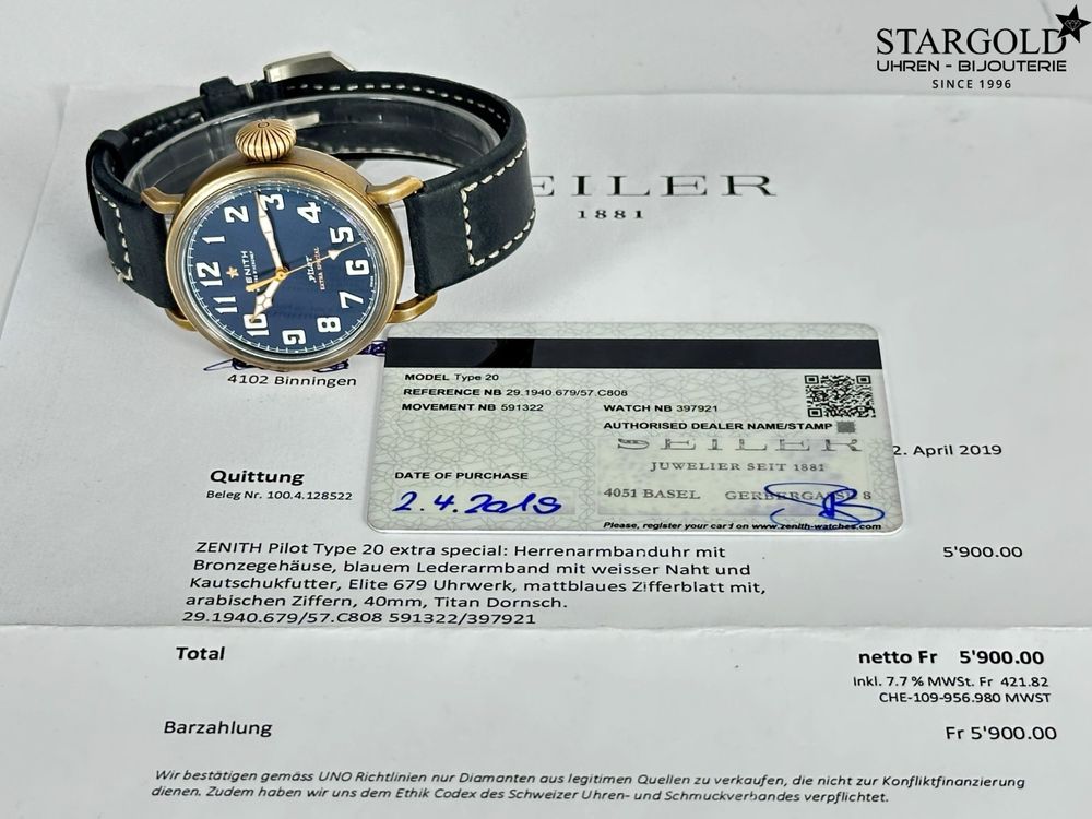 Zenith Pilot Type 20 Extra Special - 29.1940.679/57.C808